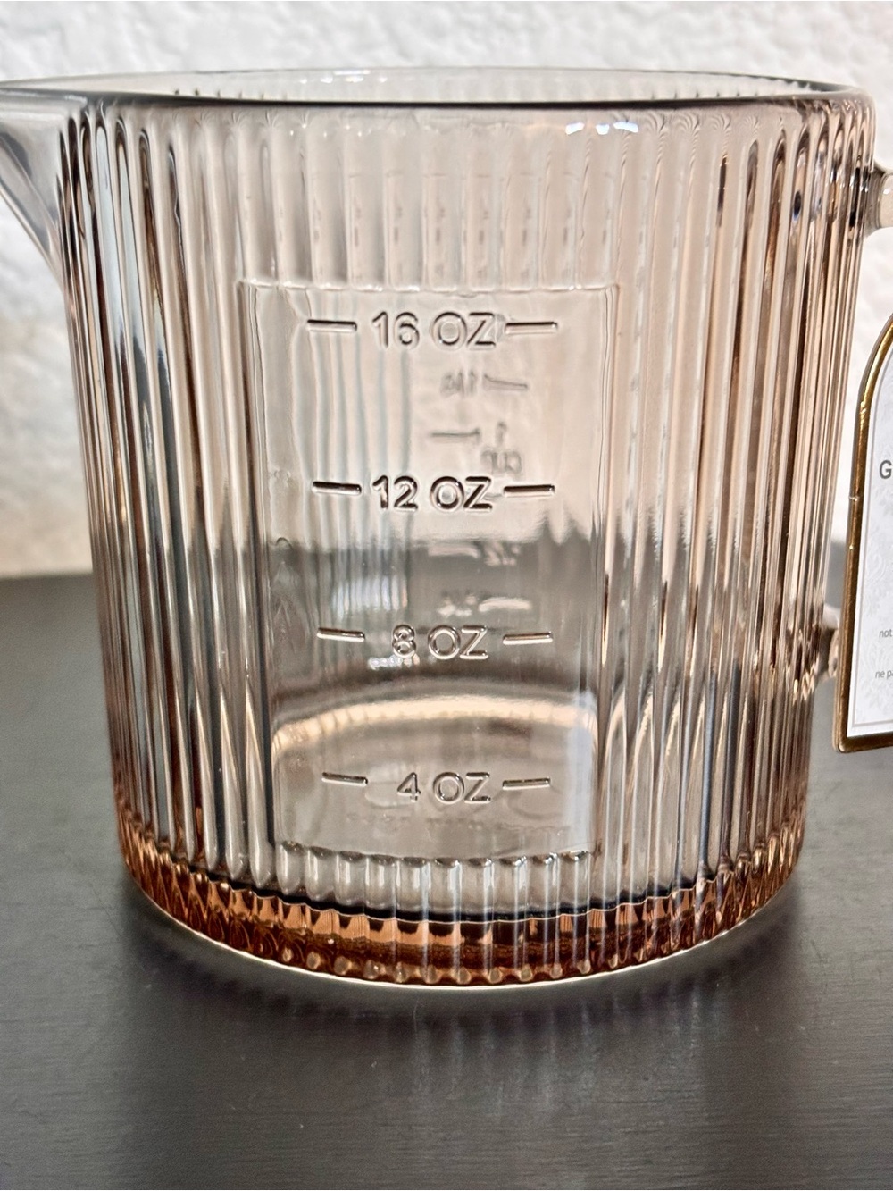 CWC Cook With Color Brown Ribbed Glass Measuring Cup 16oz ~ 2 Cups NEW - Picture 4 of 9